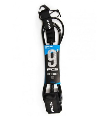 Leash FCS Regular Essential Ankle longboard Black 9
