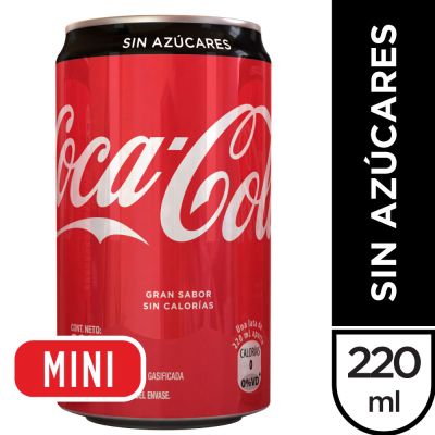 COCA COLA SIN AZUCAR LATA 220 CC.