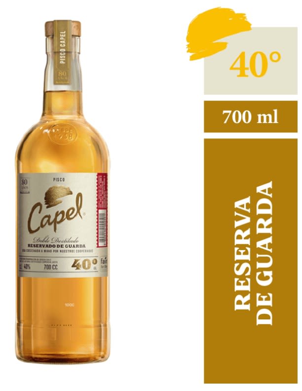 PISCO CAPEL DOBLE DESTILADO RESERVADO DE GUARDA 40º 750 CC.1