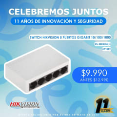 ¡Oferta imperdible! Switch Hikvision de 5 puertos Gigabit
