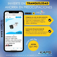 Cámara Dahua Bullet 2MP IR40 Dual LED con audio