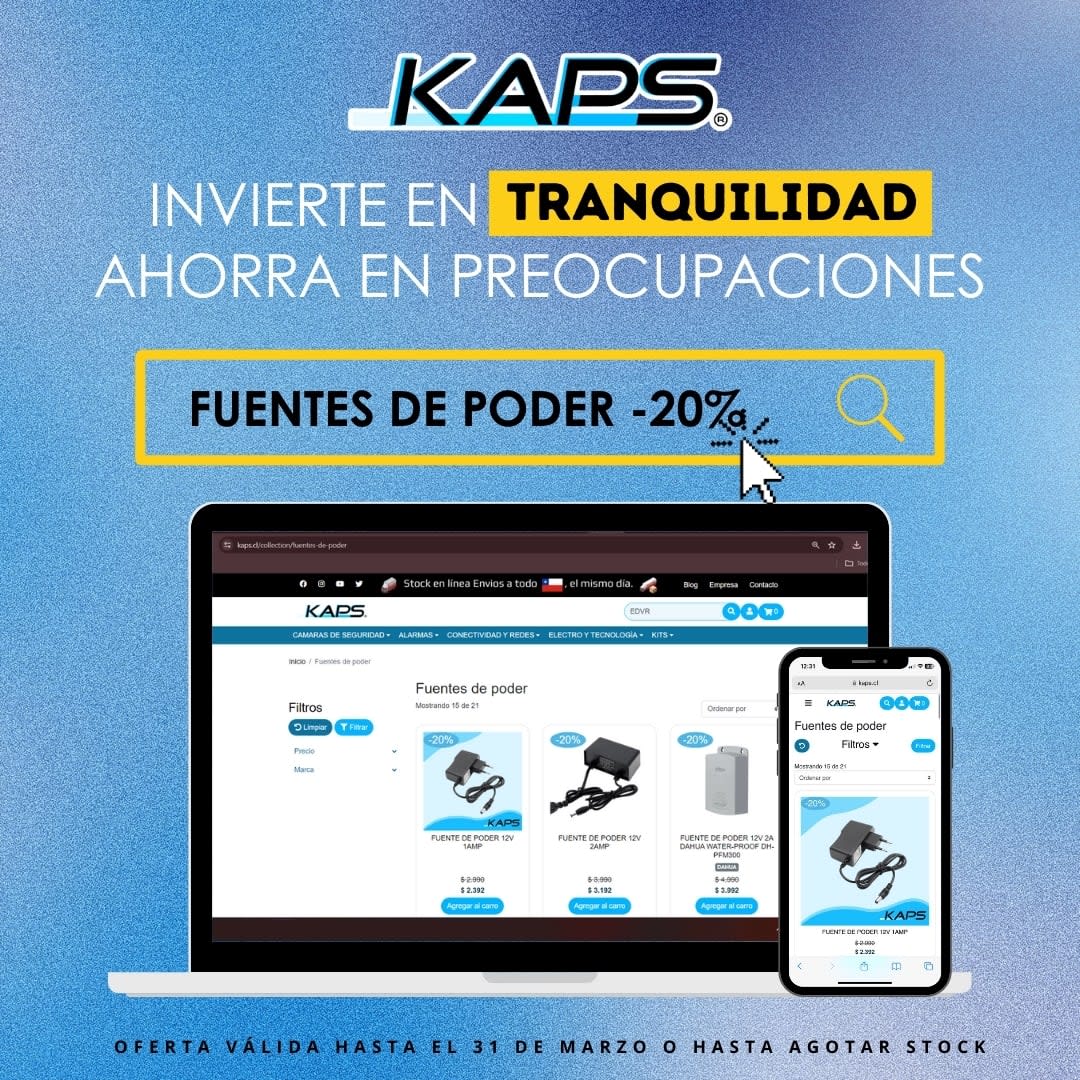 ¡Aprovecha el 20% de descuento en fuentes de poder en KAPS!