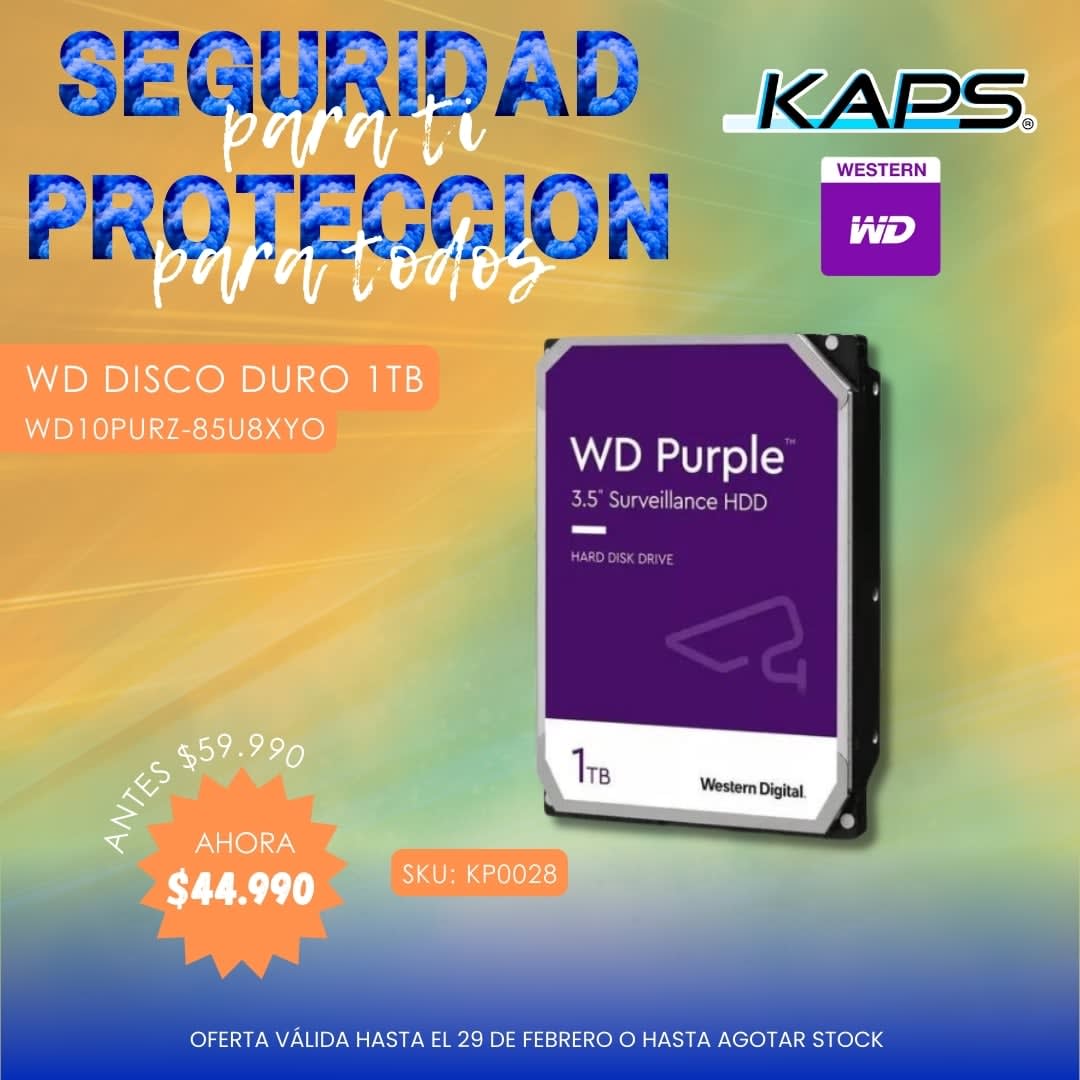 Disco duro WD Purple 1TB WD10PURZ