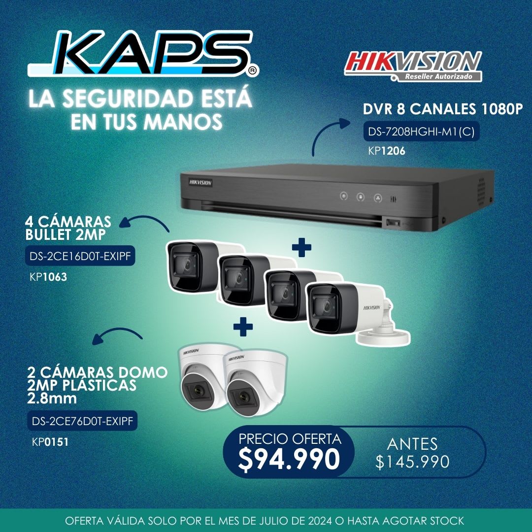 Kit de vigilancia Hikvision de 6 Cámaras