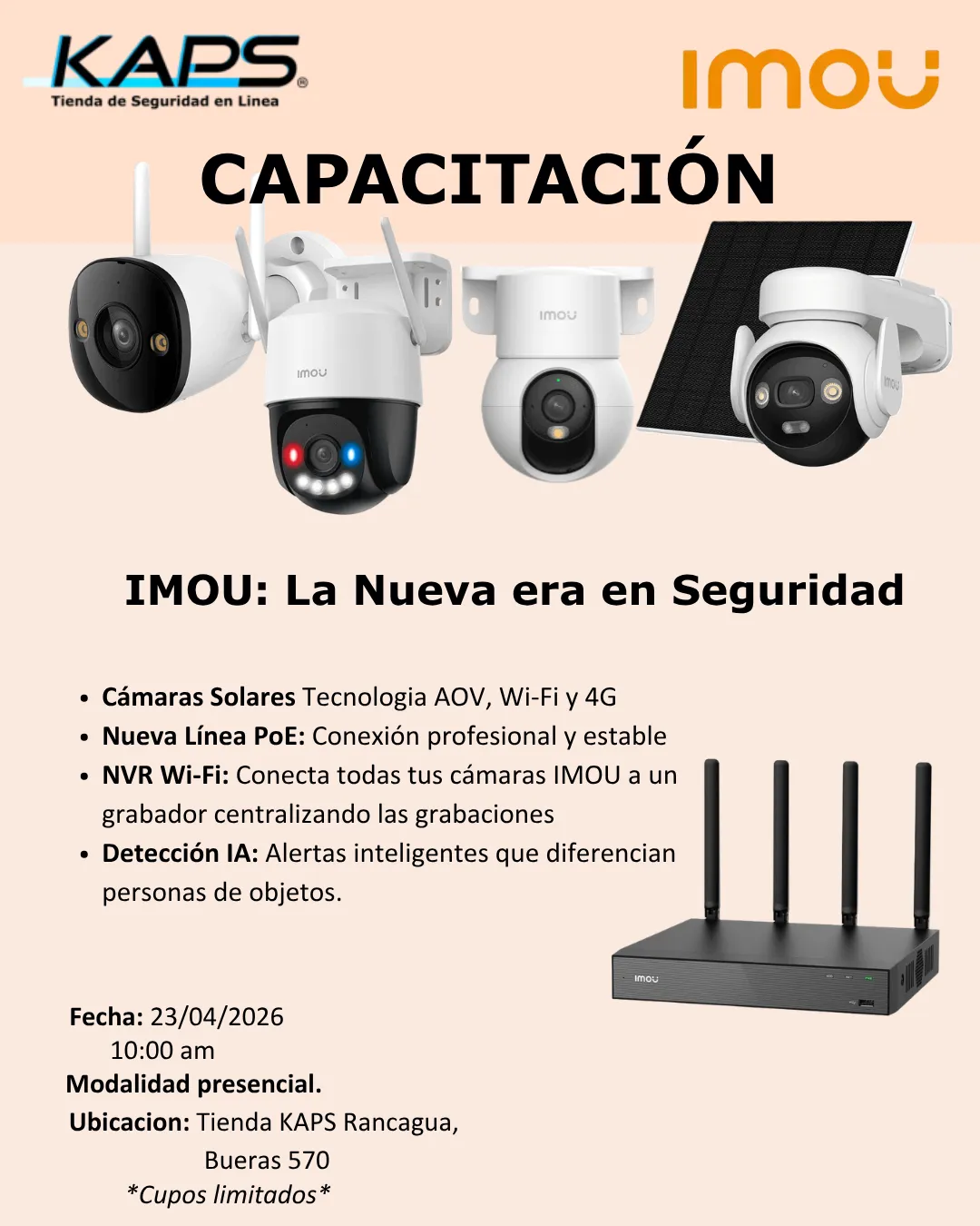 Capacitaciones y Certificaciones de Seguridad Electrónica en Rancagua KAPS ABRIL 2026