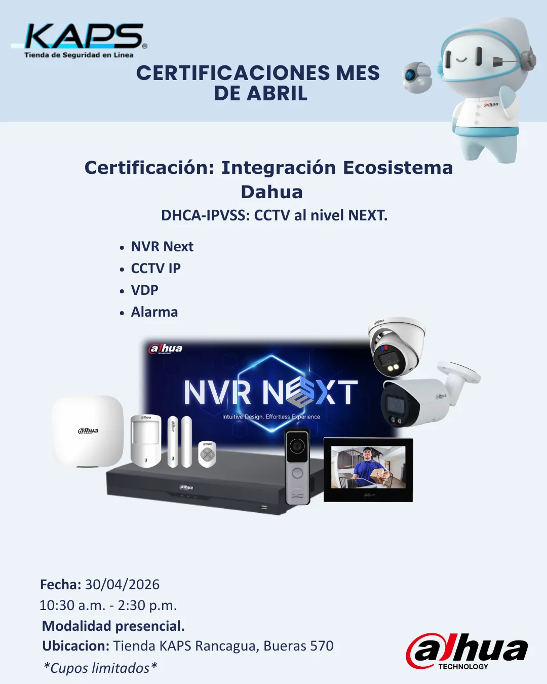 Capacitaciones y Certificaciones de Seguridad Electrónica en Rancagua KAPS ABRIL 2026
