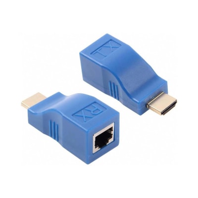 EXTENSOR HDMI SOBRE UTP CAT6 HASTA 30 MT PASIVO AZUL1