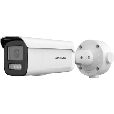 Cámara Hikvision Bullet IP 4MP AcuSense Luz Estroboscopica y Sirena DS-2CD3T46G2-ISU/SL(H)1