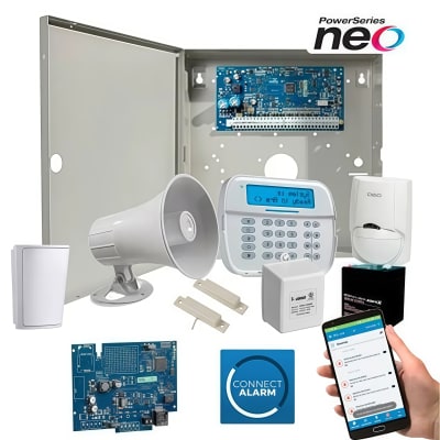 KIT DSC NEO32 LCD HIBRID. INCL. TECL LCD HS2LCDRF9N + CENT HS2032PCBSPA+ TRAFO+ GABINETE PC5003C1