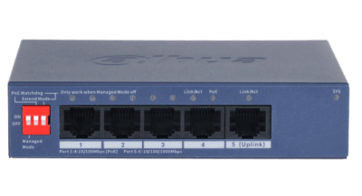 SWITCH DAHUA 4 PUERTOS POE ADMINISTRADO POR CLOUD + 1 PUERTO 10/100/1000 36W DH-CS4005-4ET1GT-361