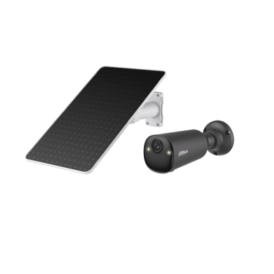 Cámara Dahua Bullet 4MP WiFi Con Panel Solar Tecnología AOV Sirena y Luz estroboscopica DH-KIT/IPC-BF4CA/M05081