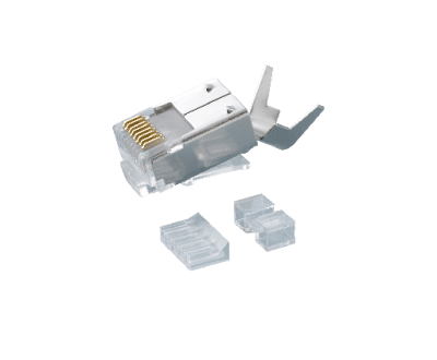 CONECTOR RJ45 CAT6A CRIMPEABLES BLINDADO FTP STP 10 UNIDADES RJA-104