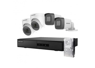 KIT HIKVISION ANALOGO 1080P 2 BULLET + 2 DOMO + 1TB1