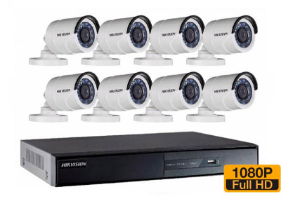 KIT ANALOGO 1080P DVR 8CH 8 BULLET  + 1TB HIKVISION1