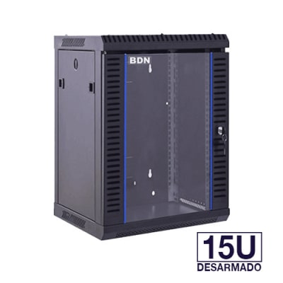 RACK DESARMADO 15U PARED NEGRO 60CM BDN1