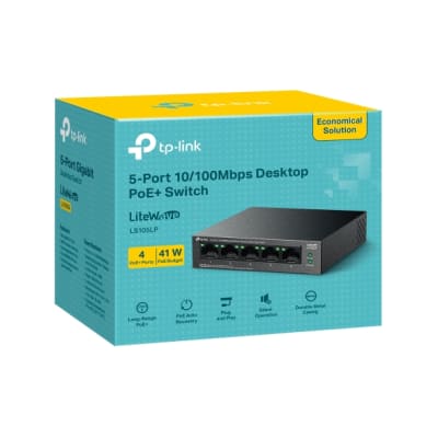 SWITCH TP-LINK 4 PUERTOS POE 10/100 LS105LP1