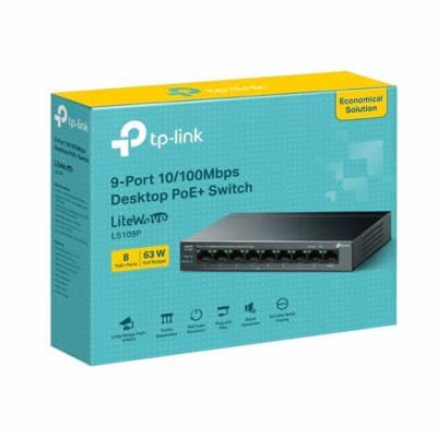 SWITCH TP-LINK 9 PUERTOS 10/100 CON 8 PUERTOS POE+ LS109P1