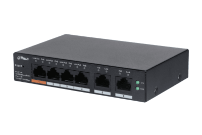 SWITCH DAHUA 4 PUERTOS POE + 2 PUERTO NO POE DH-CS4006-4ET-601