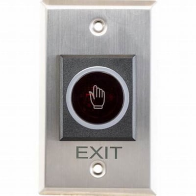 PULSADOR DE SALIDA NO TOUCH RECTANGULAR 12VDC, INDICADOR LED VERDE/AZUL TLEB1021