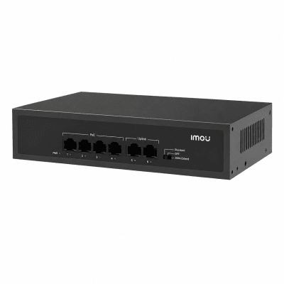 Switch PoE IMOU 4 puertos PoE 10/100M y 2 puertos Uplink 10/100M SF106P1