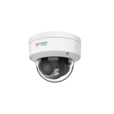 Cámara Hikvision Domo IP 2MP IR30 IK08 ColorVu/Smart Hybrid Light Con Audio DS-2CD1127G2H-LIU1