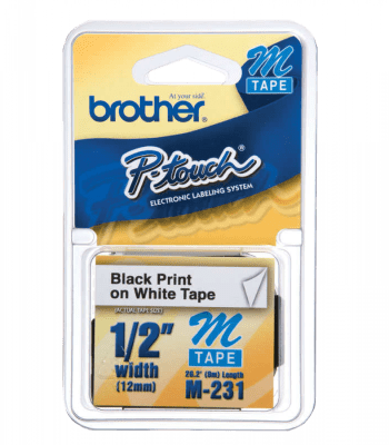 BROTHER 12MM NEGRO EN FONDO BLANCO CINTA 8MT1