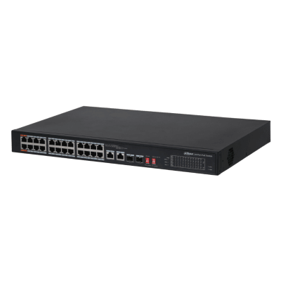 Switch Dahua 24 Puertos PoE 2 uplink RJ45 2 SFP No Administrable DH-PFS3226-24ET-2401