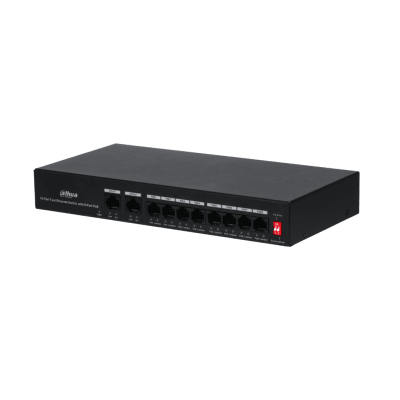 SWITCH DAHUA 8 PUERTOS POE 2 UPLINK ETHERNET DH-PFS3010-8ET-651
