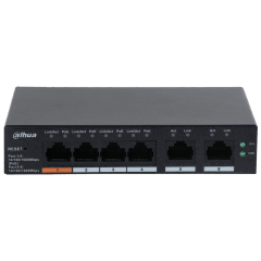 SWITCH DAHUA 6 PUERTOS GIGABIT 4XPOE 2 Uplink DH-CS4006-4GT-60