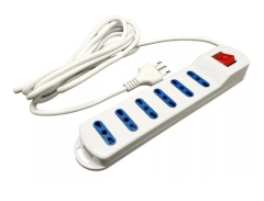 ZAPATILLA ELECTRICA 6 ENCHUFES 5 MTS BLANCO
