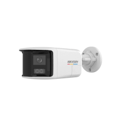 Cámara Hikvision Bullet IP 6MP ColorVu Doble Lente Audio Bidireccional Luz Estroboscópica y Sirena DS-2CD1T67G2HP-LIUF/SRB