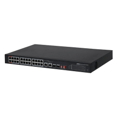 Switch Dahua 24 Puertos PoE 2 uplink RJ45 2 SFP No Administrable DH-PFS3226-24ET-240