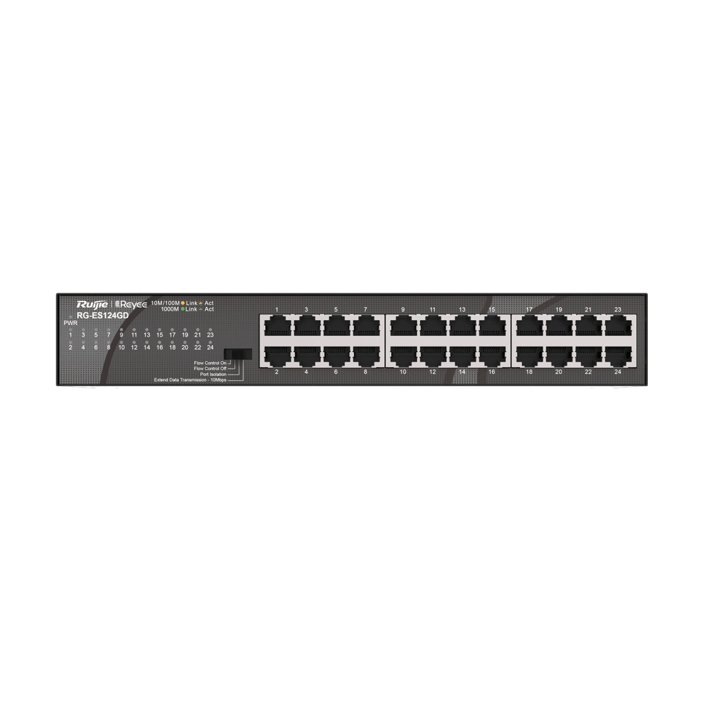 SWITCH 24 PUERTOS REYEE NO ADMINISTRABLE GIGABIT 10/100/1000 MBPS RG-ES124GD1