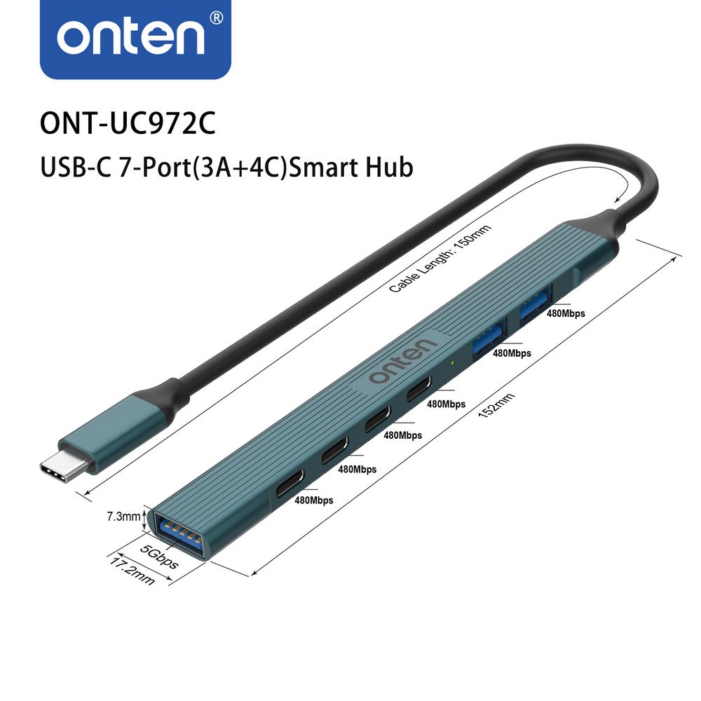 HUB USB-C A 2 USB 2.0,1 USB 3.0 Y 4 USB-C1