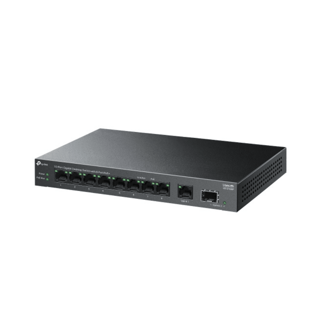 Switch TPlink 10 Puertos Gigabit 10/100/1000 con 8 puertos PoE+ LS1210GP3