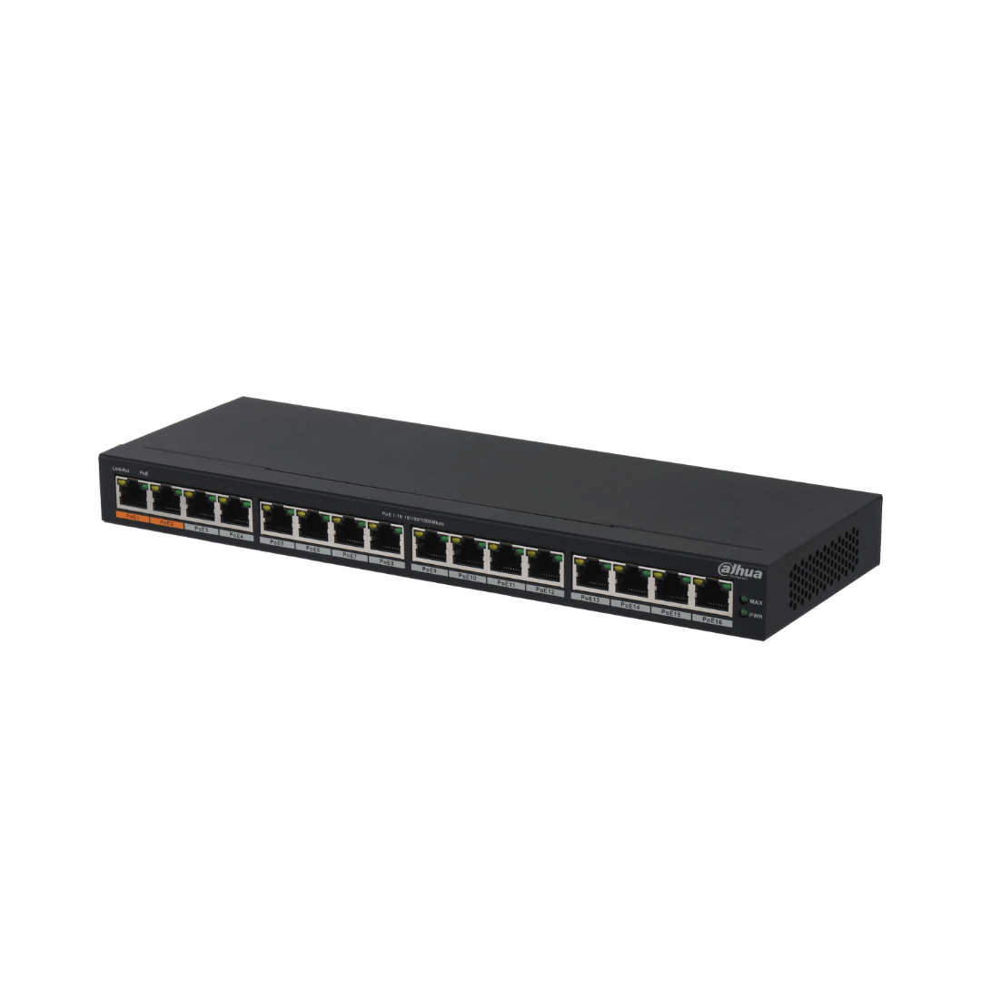 SWITCH DAHUA 16 PUERTOS POE GIGABIT DH-PFS3016-16GT-190 0