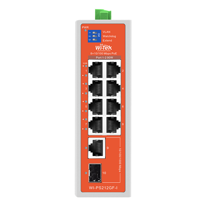 SWITCH INDUSTRIAL WITEK 8 PORT 100MBPS + WITH 1-PORT 1000 MBPS1