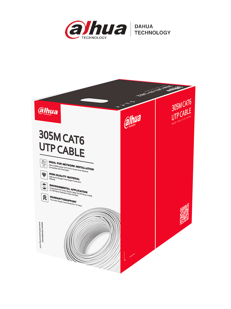 CABLE DAHUA UTP INTERIOR CAT6 100%COBRE LIBRE HALOGENO 305M DH-PFM923I-6UN-C 1