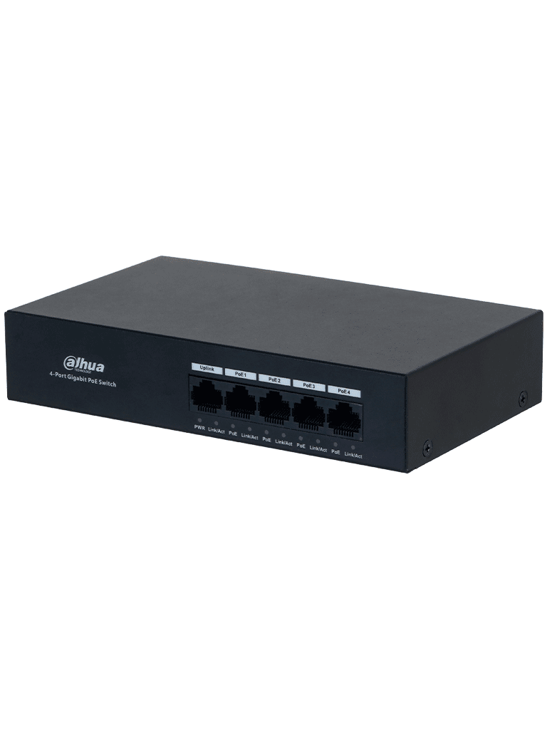 SWITCH DAHUA 5 PUERTOS GIGA 10/100/1000 + 4 PUERTOS POE DH-PFS3005-4GT-36 0