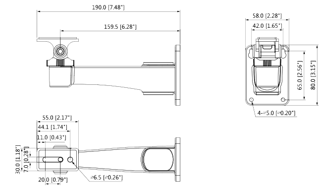 SOPORTE A MURO DAHUA 195MMX98MMX61MM DH-PFB121W2