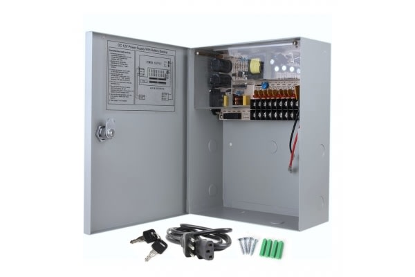 FUENTE DE PODER UPS 12V 10A 9 CANALES PARA CCTV Y SEGURIDAD (Batería 12V)1