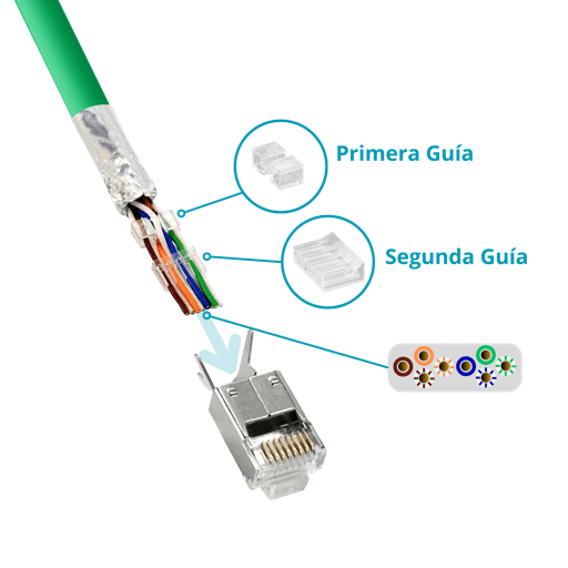 CONECTOR RJ45 CAT6A CRIMPEABLES BLINDADO FTP STP 10 UNIDADES RJA-103