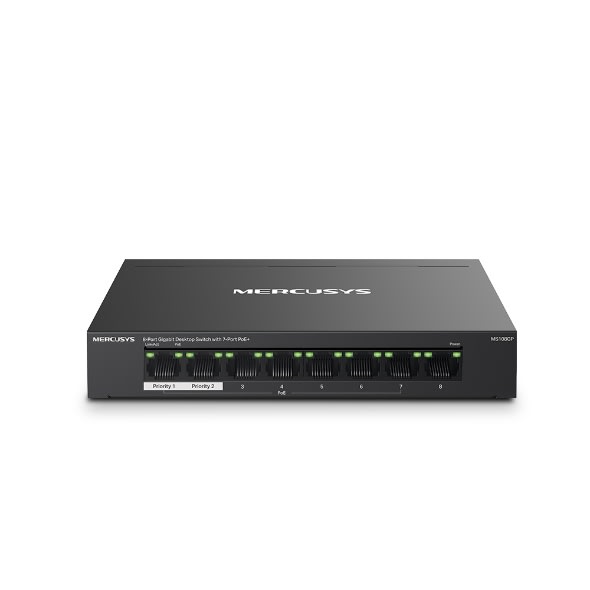 SWITCH MERCUSYS 8 PUERTOS GIGA + 7 PUERTOS POE MS108GP10