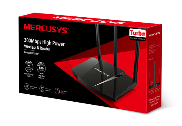 ROUTER MERCUSYS WIRELESS 300mbps HIGH POWER MW330HP 1