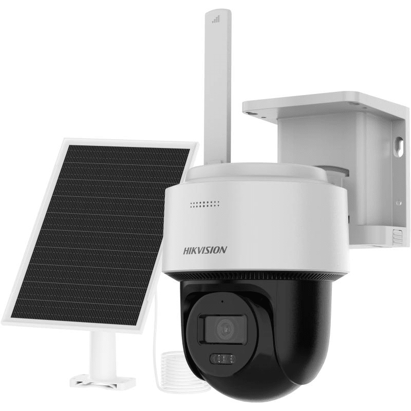 KIT CAMARA HIKVISION  PT 4G 4MP BATERIA Y PANEL SOLAR AOV AUDIO BIDIRECCIONAL IR 30M IP66 DS-2CFSP4/4G 0