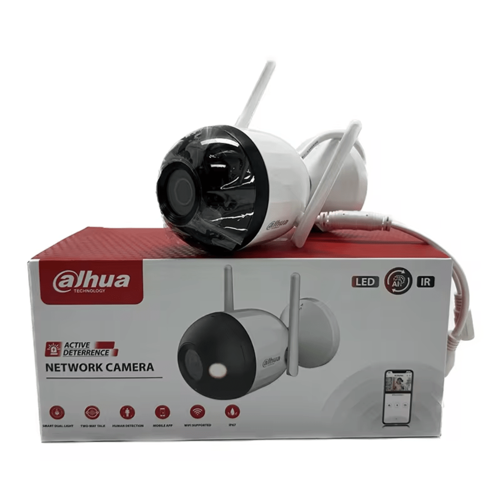 CAMARA DAHUA BULLET IP 4MP WIFI DISUASION ACTIVA DH-F4C-PV1