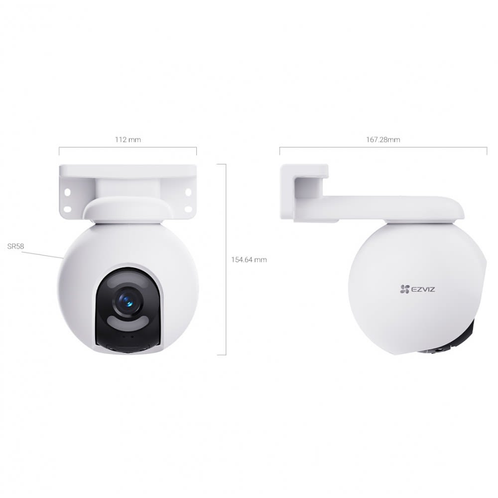 CÁMARA EZVIZ PT IP 2K WIFI FULL COLOR SIRENA Y LUZ ESTROBOSCOPICA CS-H8X 2K2