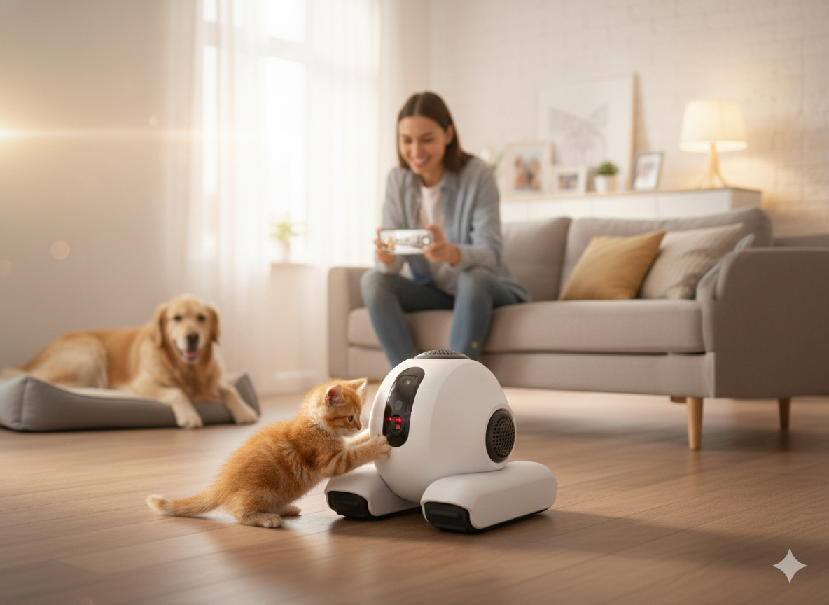 Cámara móvil WiFi, Robot interactivo JoySee, Seguridad 360 KAPSCL, Monitor de mascotas con audio, Cámara USB-C inteligente.