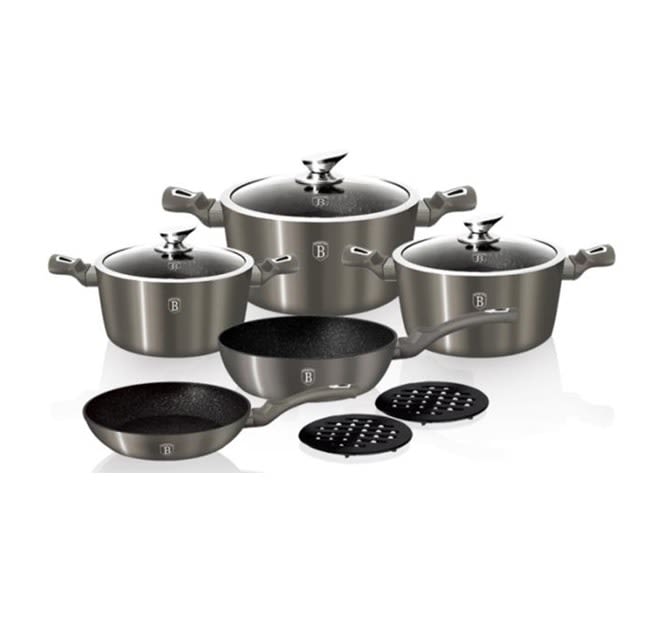 BATERÍA DE COCINA 10 PIEZAS LÍNEA METÁLICA CARBONO BH-1219N 1 BATERÍA DE COCINA 10 PIEZAS LÍNEA METÁLICA CARBONO BH-1219N 1