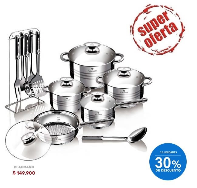 BATERIA DE COCINA 17 PIEZAS ACERO INÓXIDABLE BL-3133 1 BATERIA DE COCINA 17 PIEZAS ACERO INÓXIDABLE BL-3133 1